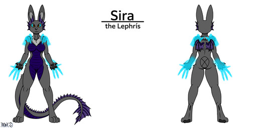 anthro black_pawpads claws female fur grey_body grey_fur long_tail membrane_(anatomy) membranous_wings pawpads paws simple_background solo tail wings naicos sira_(naicos) lephris 2:1 hi_res model_sheet