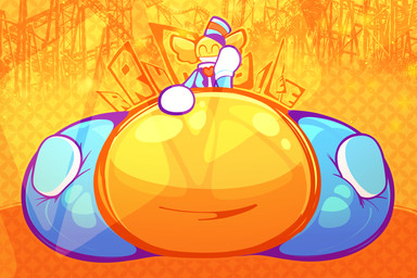 abstract_background amusement_park belly big_belly big_butt big_feet blue_bottomwear blue_clothing blue_costume blue_hat blue_headwear blue_pants blue_topwear blush blush_lines bottomwear butt clothed clothing deep_navel feet footwear gloves hand_on_face handwear hat headgear headwear huge_butt huge_thighs hyper hyper_butt hyper_pear hyper_thighs inflation looking_at_viewer male mascot_costume mascot_suit monobutt monobutt_expansion navel not_furry obese obese_male outside overweight overweight_male pants permanent_smile pose rumbling_stomach shoes sitting smile smiling_at_viewer solo text thick_thighs toony topwear white_clothing white_footwear white_gloves white_handwear white_shoes wide_hips yellow_body yellow_skin cinemachimaera epic_games fortnite wonkee_(fortnite) humanoid hi_res pinup