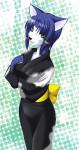 black_nose blue_hair breasts clothed clothing green_eyes hair hakkai kemono krystal looking_at_viewer nintendo ribbons star_fox video_games
Rating: Safe
Score: 5
User: ChestFox
Date: March 25, 2014