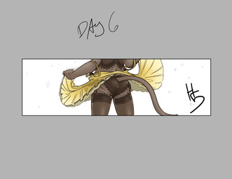anthro brown_body brown_fur butt butt_focus chemise clothed clothing dress dress_down faceless_anthro faceless_character faceless_female female flapper_dress frilly frilly_clothing frilly_legwear frilly_panties frilly_stockings frilly_underwear fur garter_straps legwear lingerie panties pose simple_background solo stockings text thigh_highs underwear undressing yellow_clothing yellow_dress high5art lackadaisy ivy_pepper domestic_cat felid feline felis mammal 2024 digital_drawing_(artwork) digital_media_(artwork) english_text hi_res letterbox signature