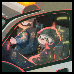 anthro black_border border car city clothing coat duo eyewear glasses inside_car inside_vehicle male motor_vehicle night police police_car police_officer police_uniform police_vehicle raincoat raining right-hand_drive sitting topwear uniform vehicle summerboys35 odd_taxi kenshiro_daimon_(odd_taxi) koshiro_daimon_(odd_taxi) herpestid mammal meerkat 1:1 hi_res brother_(lore) brothers_(lore) sibling_(lore)