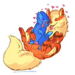 2013 <3 abdominal_bulge age_difference arcanine balls blush canine cum cute duo electrike electrikedeathstrike erection eyes_closed female feral feral_on_feral fur happy happy_sex knot knotting lying male mammal nintendo on_back open_mouth orange_fur penetration penis plain_background pokémon pussy reverse_cowgirl_position sex size_difference spreading straight tongue tongue_out vaginal vaginal_penetration video_games young
Rating: Explicit
Score: 8
User: HerpyDragon
Date: January 30, 2014