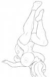 anthro breasts feet female humanoid_feet nipples plantigrade solo sarcolopter hasbro my_little_pony fan_character mammal greyscale monochrome