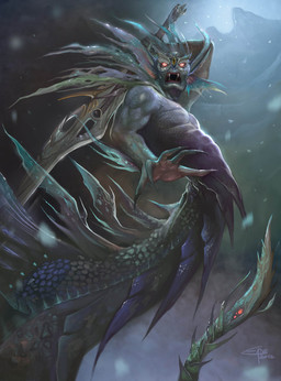 anthro apode claws glowing glowing_eyes legless male melee_weapon serpentine solo sword uniped weapon carolina_eade feytouched_studios warsong_chronicles draconcopode naga reptile scalie snake 2012 source_request unavailable_at_source