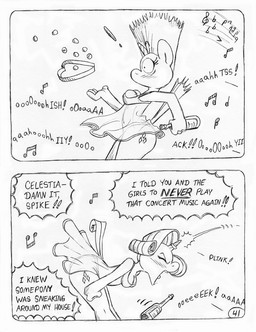 alcohol anthro beverage big_butt blush blush_lines box_of_chocolates breasts butt candy champagne chocolate clothing cutie_mark dessert dialogue female food horn inhibitor_ring lingerie magic_inhibitor magic_suppression music musical_note musical_symbol nightgown pain panties solo speech_bubble symbol text translucent translucent_clothing translucent_lingerie underwear unicorn_horn wailing whining yelling circe_(artist) friendship_is_magic hasbro my_little_pony mythology rarity_(mlp) equid equine mammal mythological_creature mythological_equine unicorn black_and_white comic english_text monochrome traditional_media_(artwork)