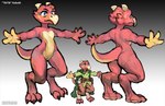 anthro blue_eyes cape casual_nudity claws cloak clothing female finger_claws horn jagged_mouth solo spats_(footwear) t-pose tail toe_claws heavyrivet mythology tik_tik animal_humanoid dragon dragon_humanoid humanoid kobold mythological_creature mythological_scalie scalie model_sheet