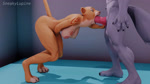 anthro bodily_fluids breasts cum duo excessive_cum excessive_genital_fluids fellatio female genital_fluids genitals male male/female oral penile penis sex sound_effects standing sneakylupine valorlynz mayosplash_(modeler) disney dreamworks puss_in_boots_(franchise) the_lion_king death_(puss_in_boots) nala_(the_lion_king) canid canine canis felid lion mammal pantherine wolf animated blender_(artwork) digital_media_(artwork) hi_res webm