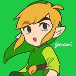 belt blonde_hair clothing hair hat headgear headwear humanoid_pointy_ears light_body light_skin male not_furry open_mouth pointy_ears shirt simple_background solo topwear tunic yasaikakiage nintendo the_legend_of_zelda wind_waker toon_link humanoid hylian 1:1 signature