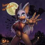 anthro big_breasts blue_eyes breasts building clothed clothing eyelashes female food fruit group holidays large_group membrane_(anatomy) membranous_wings moon navel night open_mouth outside plant pumpkin skimpy standing text wings drxsmokey halloween sega sonic_the_hedgehog_(series) rouge_the_bat vampirella bat mammal vampire 1:1 2014 english_text