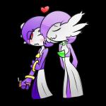 alternate_color blush duo female flat_chested happy heart_symbol kissing not_furry shy teeth lotosu lvl100gardevoir nintendo pokemon cleo fan_character sanamyon gardevoir generation_3_pokemon pokemon_(species) 1:1 absurd_res alpha_channel hi_res