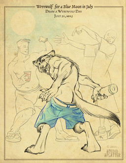 alcohol anthro beverage bottle bottomwear bottomwear_down butt clothed clothing container drunk male pants pants_down partially_clothed substance_intoxication text topless sean_platter mythology canid canine canis human mammal mythological_canine mythological_creature werecanid werecanine werecreature werewolf wolf 2015 english_text
