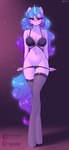 anthro anthrofied big_breasts bra breasts cleavage clothed clothing female horn navel panties solo tail underwear xjenn9 hasbro mlp_g5 my_little_pony mythology izzy_moonbow_(mlp) equid equine mammal mythological_creature mythological_equine unicorn absurd_res hi_res