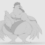 4_toes anisodactyl anthro avian_caruncle avian_feet back_boob beak bedroom_eyes big_breasts big_butt biped bottomwear bra breasts butt claws clothed clothing comb_(anatomy) curvy_figure dewlap_(anatomy) digitigrade eyelashes eyewear feathers feet female fully_clothed glasses grey_background head_crest huge_breasts huge_butt huge_hips huge_thighs hyper hyper_breasts looking_at_viewer looking_back looking_back_at_viewer narrowed_eyes non-mammal_breasts open_beak open_mouth overweight overweight_anthro overweight_female panties pose purple_sclera raised_tail rear_view scutes seductive simple_background skimpy solo standing tail tail_feathers thick_thighs toe_claws toes topwear underwear wattle wide_hips winged_arms wings draconder liz_(draconder) avian bird chicken galliform gallus_(genus) phasianid 1:1 2022 dated digital_media_(artwork) greyscale hi_res monochrome pinup signature sketch spot_color