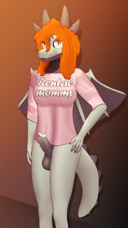 4_horns anthro balls bottomless breasts clothed clothing genitals grey_body grey_horn grey_scales gynomorph hair horn intersex multi_horn orange_hair orange_pupils penis pink_clothing pink_shirt pink_t-shirt pink_topwear pupils rental_mommy_shirt scaled_penis scales shirt shirt_only slit_pupils solo t-shirt t-shirt_only tail topwear topwear_only wings conditional_dnp gusta meme_clothing mythology rental_mommy sketchella_(gusta) dragon mythological_creature mythological_scalie scalie 9:16 hi_res meme