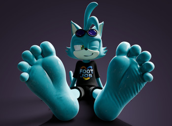 anthro barefoot blue_body bodily_fluids feet foot_fetish foot_focus humanoid_feet male plantigrade sitting soles solo sweat sweaty_feet feetymcfoot sega sonic_the_hedgehog_(series) fan_character leo_(feetymcfoot) felid feline mammal 3d_(artwork) absurd_res digital_media_(artwork) hi_res