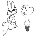 anthro balls black_condom black_eyes butt butt_grab condom eyelashes feet femboy genitals hand_on_butt male penis sex_toy sexual_barrier_device sitting slim small_feet solo thick_thighs wearing_condom unknown_artist lagomorph leporid mammal rabbit 1:1 black_and_white hi_res monochrome sketch