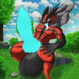 abs anthro balls balls_expansion balls_growth big_balls big_knot big_muscles big_penis erection expansion genital_expansion genitals glowing glowing_eyes glowing_genitalia glowing_penis huge_balls huge_knot huge_muscles huge_penis hyper hyper_balls hyper_genitalia hyper_penis knot knotted_penis male muscular muscular_anthro muscular_male penis solo thick_thighs tongue tongue_out vein veiny_penis feyhuevina nintendo pokemon generation_6_pokemon legendary_pokemon pokemon_(species) yveltal 1:1 absurd_res hi_res