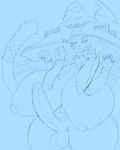 4_arms anthro areola balls bell big_breasts big_penis biped breasts censored_nipples clothing collar erection genitals gynomorph hair hat hat_only headgear headgear_only headwear headwear_only huge_breasts huge_penis humanoid_genitalia humanoid_penis hyper hyper_breasts intersex long_hair long_penis looking_at_viewer mostly_nude multi_arm multi_limb nipples one_eye_closed penis pixelated raised_tail simple_background solo tail wide_hips witch_hat snao elden_ring fromsoftware ranni_the_witch animal_humanoid cat_humanoid felid felid_humanoid feline feline_humanoid humanoid mammal mammal_humanoid 2024 black_and_blue censored digital_media_(artwork) monochrome