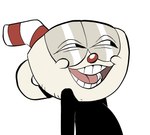 clothed clothing drinking_straw for_a_head funny_face male solo bnm6517 cuphead_(game) cuphead_(character) humanoid object_head