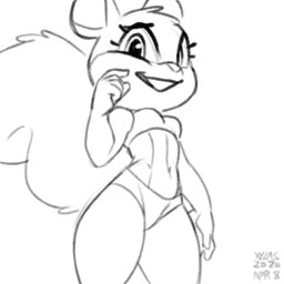 anthro buckteeth clothed clothing female looking_at_viewer simple_background smile solo sportswear standing tail teeth white_background xylas nickelodeon spongebob_squarepants sandy_cheeks eastern_grey_squirrel grey_squirrel mammal rodent sciurid tree_squirrel 1:1 2020 monochrome sketch