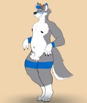 anthro antlers belly blush claws colored_fur crotch_tuft digitigrade horn male navel nipples pecs slightly_chubby solo thick_thighs tuft chromawolf canid canine canis hybrid mammal wolf hi_res