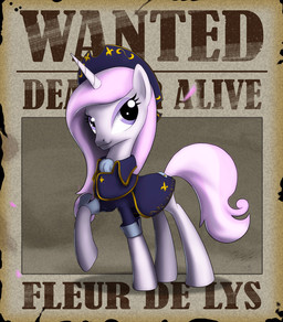 clothing female feral hair hat headgear headwear horn jacket looking_at_viewer makeup pink_hair purple_eyes smile solo text topwear wanted_poster wind lionheartcartoon friendship_is_magic hasbro my_little_pony mythology fleur_de_lis_(mlp) equid equine mammal mythological_creature mythological_equine unicorn 2013 2d_animation animated english_text motion_tweening