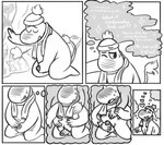 anthro aroused balls cliff comic dialogue dominant dominant_human duo english_text erection fantasizing foreskin genitals guilty hand_on_own_penis hand_on_wall handjob heart_symbol human humanoid_genitalia humanoid_penis imagination itsamehornio leaning_over male mammal masturbation monochrome moomin moomintroll nervous partially_retracted_foreskin penile penile_masturbation penis sex snufkin solo_focus submissive submissive_anthro text the_moomins thought_bubble troll_(mythology)