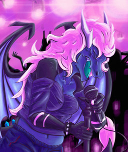 alternative_fashion anthro band blacky_dragon electronics female live microphone punk singing wings vandclash mythology dragon mythological_creature mythological_scalie reptile scalie absurd_res hi_res