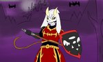 anthro armor male shield simple_background solo blackpatapon castlevania_ii:_simon's_quest undertale undertale_(series) asriel_dreemurr_(god_form) boss_monster_(undertale) bovid caprine mammal 5:3