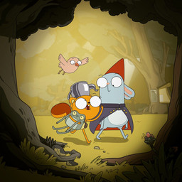 black_nose blue_body blue_fur cosplay crossover_cosplay duo female forest forest_background fur male nature nature_background notched_ear orange_body orange_fur plant squirrel_tail tree mark_pecoraro cartoon_network disney kiff_(series) over_the_garden_wall barry_buns glarbin_gloobin kiff_chatterley amphibian avian bird frog lagomorph leporid mammal rabbit rodent sciurid tree_squirrel 1:1 2025 crossover hi_res official_art