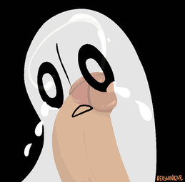 ambiguous_gender bodily_fluids crying cum cumshot duo ejaculation erection genital_fluids genitals humanoid_genitalia humanoid_penis male not_furry orgasm penis questionable_consent solo_focus tears translucent translucent_body what_has_magic_done keishinkae undertale undertale_(series) napstablook ghost mammal spirit