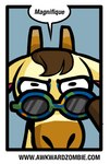 anthro clothing eyewear featureless_hands horn male ossicone sunglasses text katie_tiedrich animal_crossing awkwardzombie nintendo gracie_(animal_crossing) giraffe giraffid mammal comic english_text low_res reaction_image