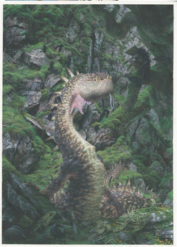 ambiguous_gender anthro bone crouching dagger detailed_background feral flying group melee_weapon moss outside plant rock size_difference skeleton skull staff tree weapon paul_bonner mythology avian bird dragon mammal mythological_creature mythological_scalie rodent scalie hi_res traditional_media_(artwork)