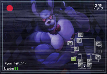 abs anthro athletic biceps big_muscles blood bodily_fluids bow_(feature) bow_tie camera_view fur gesture hand_gesture huge_muscles looking_at_viewer machine male male_anthro muscular muscular_anthro muscular_male nipples open_mouth pecs pink_eyes pointing purple_body purple_fur recording solo static teeth text tongue vein komboochie five_nights_at_freddy's scottgames bonnie_(fnaf) animatronic lagomorph leporid mammal rabbit robot 2014 animated english_text