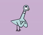 ambiguous_gender angry beak feral purple_background simple_background solo stick_legs yellow_beak unknown_artist don't_let_the_pigeon mo_willems pigeon_(don't_let_the_pigeon) avian bird columbid pigeon 2d_animation animated low_res short_playtime sound webm