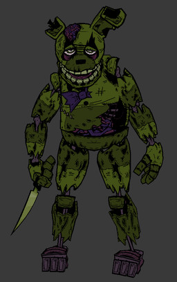 anthro bow_tie brain corpse gore green_body grey_background guts half-closed_eyes holding_knife holding_object knife looking_at_viewer machine male narrowed_eyes open_mouth organs purple_bow_tie ribs simple_background solo standing teeth white_eyes cryptiacurves cryptiacurves_(modeler) five_nights_at_freddy's five_nights_at_freddy's_3 scottgames springtrap_(fnaf) animatronic lagomorph leporid mammal rabbit robot robot_anthro 3d_(artwork) digital_media_(artwork) full-length_portrait portrait