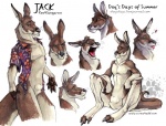 animal_genitalia animal_penis anthro balls balls_above_penis blotch clothing english_text expressions fully_sheathed genitals heart_symbol jack_(blotch) kangaroo looking_at_viewer macropod male mammal marsupial marsupial_penis model_sheet multiple_poses nude open_mouth penis pose sheath shirt side_view simple_background solo tail text the_dog's_days_of_summer tongue topwear url white_background