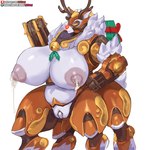 antlers areola bell big_breasts bodily_fluids breasts curvy_figure female frontal_taur_genitals frontal_taur_pussy genitals glowing glowing_nose hand_on_hip holidays horn huge_breasts humanoid_genitalia humanoid_pussy lactating machine milk nipples pussy simple_background solo thick_thighs voluptuous white_background girlsay blizzard_entertainment christmas overwatch orisa_(overwatch) reindeer_orisa_(overwatch) deer mammal new_world_deer reindeer robot taur 1:1 2022 hi_res