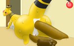 all_fours anthro anus blush bodily_fluids breasts butt embarrassed feces feces_in_ass feces_pile feet female genitals inside looking_back multicolored_body pooping pussy solo sweat two_tone_body yellow_body drain_scat mythology nintendo pokemon ampharos dragon generation_2_pokemon mythological_creature mythological_scalie pokemon_(species) scalie 2018 hi_res