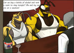 2024 animated anthro anthro_on_anthro arthropod bed bee beverage blush bodily_fluids clothed clothing comic confusion dasinbun dialogue duo duo_focus english_text entitropy eye_contact father_(lore) father_and_child_(lore) father_and_son_(lore) furniture group heart_symbol hornet hymenopteran incest_(lore) insect kaze_(naughty_rexkuro) kissing looking_at_another love love_potion male male/male motion_comic muscular muscular_male naughty_rexkuro nude ogden_(entitropy) on_bed parent_(lore) parent_and_child_(lore) parent_and_son_(lore) pecs potion recording sex side_view size_difference small_dom_big_sub son_(lore) sound sound_effects speech_bubble sweat text tricked unaware unintentional vespid voice_acted voyeur wasp webm