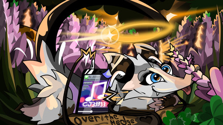 blue_eyes cellphone claws clover_(plant) detailed_background earbuds electronics female feral flower fur glowing glowing_halo grass grey_body grey_fur halo happy headphones lying music open_mouth phone pink_nose plant purple_flower smile solo tail text vector white_body white_fur cj33333 dreamworks over_the_hedge heather_(over_the_hedge) american_opossum mammal marsupial virginia_opossum 2022 absurd_res digital_drawing_(artwork) digital_media_(artwork) english_text full-length_portrait hi_res portrait