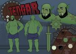 beard belly boxer_briefs clothed clothing ear_piercing ear_ring facial_hair front_view male navel nipples not_furry piercing rear_view ring_piercing solo tattoo topless tusks underwear pawgyle humanoid orc absurd_res hi_res model_sheet