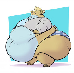 anthro barefoot belly belly_overhang belly_rolls big_belly big_butt big_moobs biped blonde_hair blue_background bodily_fluids briefs butt clenched_teeth clothed clothing clothing_pull countershade_fur countershading deep_navel eyes_closed facial_hair facial_piercing fat_arms fat_rolls feet fur goatee hair hoodie hoodie_pull huge_belly huge_butt huge_thighs hyper hyper_belly hyper_butt leg_rolls love_handles male moobs morbidly_obese morbidly_obese_anthro morbidly_obese_male navel neck_rolls nose_piercing nose_ring obese obese_anthro obese_male overweight overweight_anthro overweight_male pantsless piercing ring_piercing scut_tail short_tail simple_background solo standing straining struggling struggling_to_fit sweat sweaty_face tail tan_body tan_fur teeth thick_thighs topwear topwear_pull undersized_clothing undersized_topwear underwear white_body white_fur walkitalki skye_(deerdragons) deer mammal 2019 digital_drawing_(artwork) digital_media_(artwork) full-length_portrait hi_res portrait