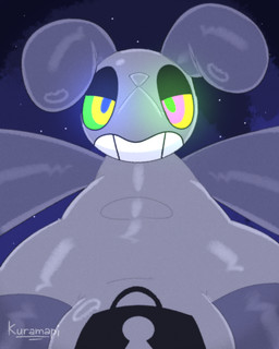 ambiguous_gender anthro balloon bulge duo grin grinning_at_viewer hypnosis hypnotic_eyes hypnotizing_viewer inflatable male male/male mind_control night null_bulge pool_toy ringed_eyes smile smiling_at_viewer toony kuramapi animate_inanimate living_balloon living_inflatable 4:5 hi_res