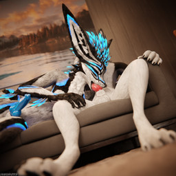 animal_genitalia animal_penis anthro anthro_on_anthro balls biped black_body black_fur blue_body blue_fur blue_penis bodily_fluids canine_genitalia canine_penis claws clothing cum cum_drip cum_dripping_from_penis cum_in_mouth cum_inside cum_on_penis depth_of_field dominant dripping duo erection fellatio fur furniture genital_fluids genitals grey_body grey_fur hair hand_on_head inside knot legwear living_room lying lying_on_sofa male male/male moan multicolored_body nude on_sofa open_mouth oral oral_penetration orgasm paws penetration penile penis penis_in_mouth pushing pushing_down reflection sex sitting sitting_on_sofa slim slim_anthro slim_male slim_sub smile sofa submissive submissive_male tail teeth white_body white_fur dragonplayer dragonplayer_(character) kenovawolf canid canine canis fox hybrid jex mammal rexouium 1:1 3d_(artwork) absurd_res blender_(artwork) blender_cycles_(artwork) digital_media_(artwork) hi_res