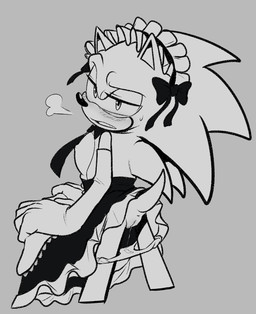 andromorph anthro anus blush bow_ribbon breath clothing genitals intersex looking_at_viewer maid_apron maid_headdress maid_uniform open_mouth raised_tail rear_view solo tail uniform vulva shaddycatz sega sonic_the_hedgehog_(series) sonic_the_hedgehog eulipotyphlan hedgehog mammal 2023 digital_drawing_(artwork) digital_media_(artwork) hi_res