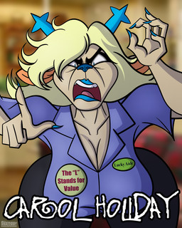 angry anthro antlers clothing collared_shirt colored_nails convenience_store cosplay female gesture hand_gesture horn lipstick looking_at_viewer makeup nails pointing pointing_at_viewer shirt sitcom solo text topwear yelling yelling_at_viewer sketchybug deltarune malcolm_in_the_middle undertale_(series) carol_holiday deer mammal new_world_deer reindeer 4:5 hi_res