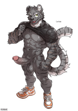 5_fingers abs anthro arm_scar arm_tuft ball_tuft balls barazoku biped black_balls black_body black_clothing black_fur black_nose black_penis black_shirt black_topwear blep bottomless bottomless_anthro bottomless_male cheek_tuft clothed clothed_anthro clothed_male clothing clothing_lift ear_piercing ear_ring elbow_tuft erection eyebrows facial_tuft fingers footwear foreskin fur genitals glans glistening glistening_balls glistening_eyes glistening_genitalia green_eyes grey_nipples high-angle_view humanoid_genitalia humanoid_penis inner_ear_fluff looking_at_viewer male male_anthro markings multicolored_body multicolored_clothing multicolored_footwear multicolored_fur multicolored_shoes muscular muscular_male navel nipples one_eye_closed orange_clothing orange_footwear orange_shoes pecs penis piercing pink_glans retracted_foreskin ring_piercing scar shirt shirt_lift shoes simple_background solo striped_body striped_fur striped_markings striped_tail stripes tail tail_markings teasing text tongue tongue_out topwear tuft white_background white_body white_clothing white_eyebrows white_footwear white_fur white_inner_ear white_inner_ear_fluff white_shoes wink winking_at_viewer kumak71395 felid mammal pantherine tiger 2025 artist_name digital_media_(artwork) hi_res