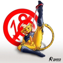 anus black_clothing clothing collar colored_nails crewimp drraposo femboy genitals leash leash_pull leashed_collar looking_at_viewer male nails penis presenting presenting_anus presenting_penis red_eyes solo tongue tongue_out cheetah felid feline humanoid mammal 1:1 hi_res