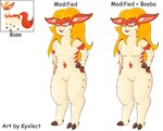 anthro female solo text kyxlect palworld pocketpair deer mammal pal_(species) rooby_(pal) english_text hi_res